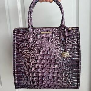 Brahmin Caroline Satchel Passion Purple Melbourne Leather